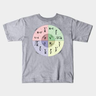 Electrical ohms law formula Wheel chart for Electricians engineering students Engineers and physics students Kids T-Shirt